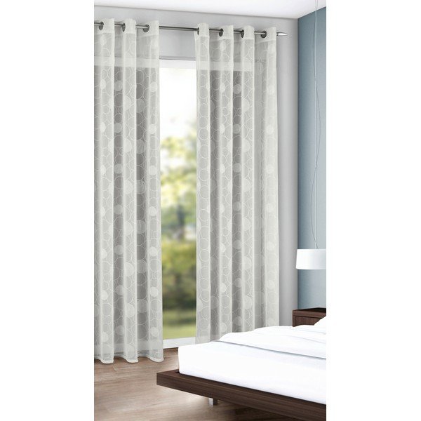 Balts dienas aizkars 135x245 cm Circles – Sehlbach-image-1