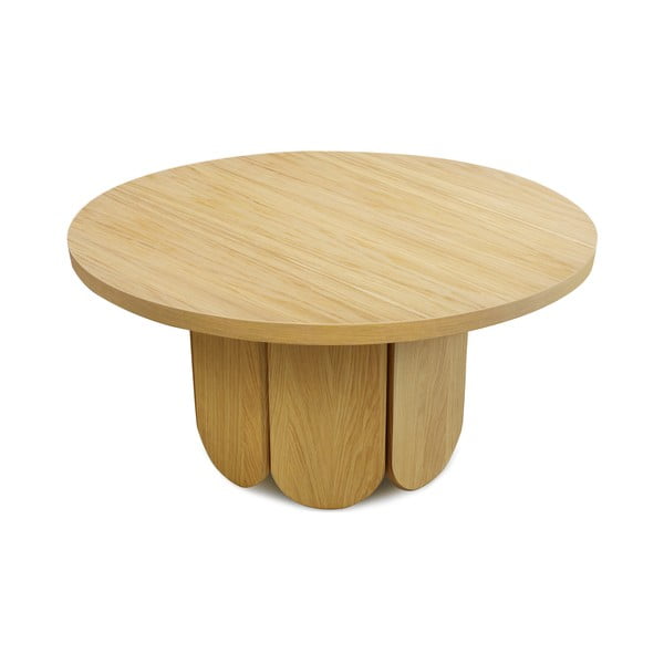 Dabīga toņa apaļš žurnālgaldiņš ar ozolkoka imitācijas virsmu 78x78 cm Soft – Woodman-image-2