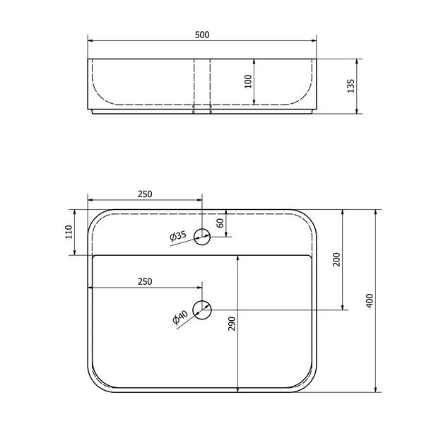 Balta keramikas izlietne 50x40 cm Garda – Sapho-image-4