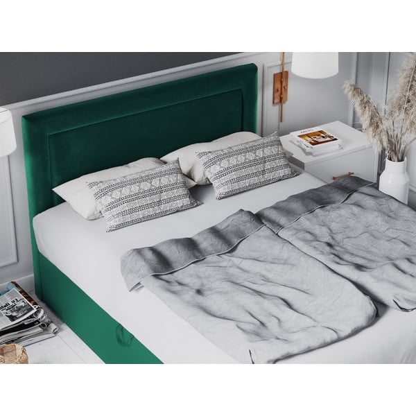 Zaļa samta divguļamā gulta Mazzini Beds Yucca, 200 x 200 cm-image-4