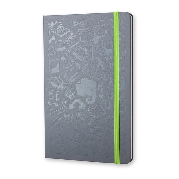 Pelēka piezīmju grāmatiņa cietajos vākos ar līnijām Moleskine, 240 lappuses-image-1