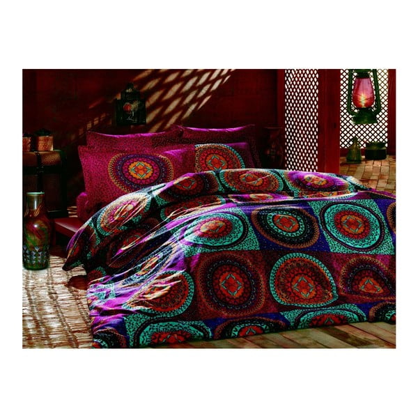 Ranforce kokvilnas gultas pārklājs ar palagu divguļamai gultai Gipsy Classic, 200 x 220 cm