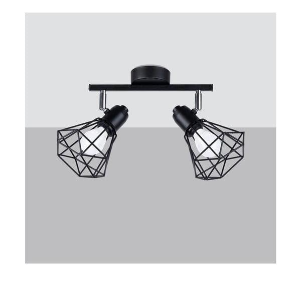 Melna griestu lampa ø 10 cm Varpu – Sollux-image-3