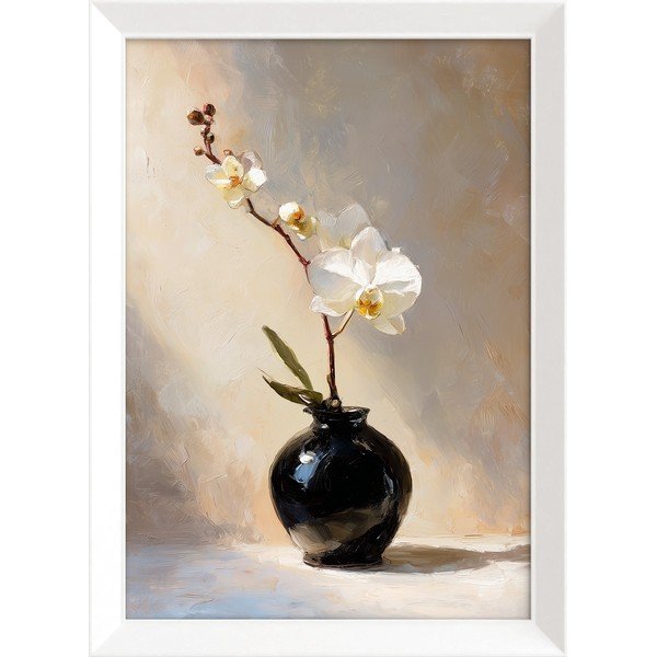 Drukāta glezna ar rāmi 56x75 cm White Orchid – Styler