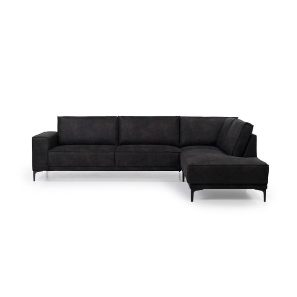 Antracīta pelēks stūra dīvāns no ādas imitācijas (ar labo stūri) Copenhagen – Scandic