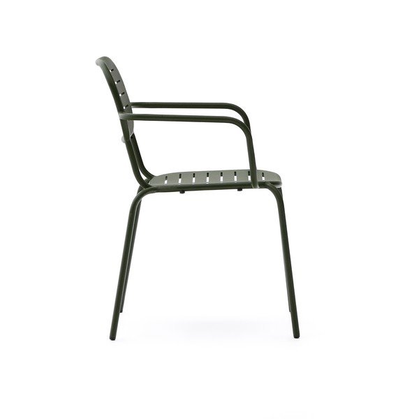Tumši zaļš metāla dārza krēsls Brai – Kave Home-image-3