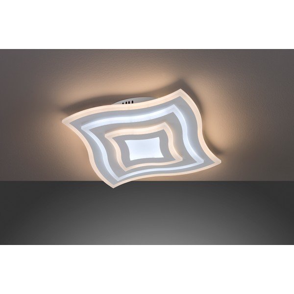 Balta metāla LED griestu lampa ar tālvadību/ar regulējamu spilgtumu 43x43 cm Gorden – Fischer & Honsel-image-4
