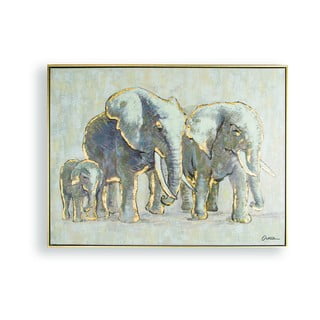 Ar rokām apgleznota glezna Graham & Brown Elephant Family, 80 x 60 cm