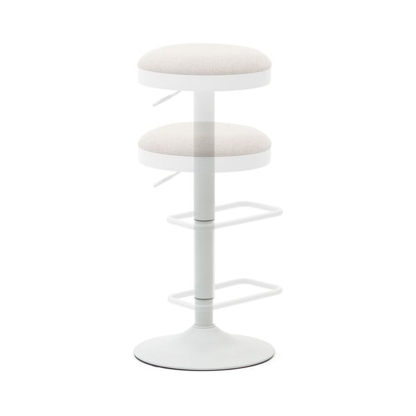 Bēšas polsterētas bāra taburetes ar regulējamu augstumu (2 gab.) (sēdekļa augstums 53,5 cm) Zaib – Kave Home-image-2