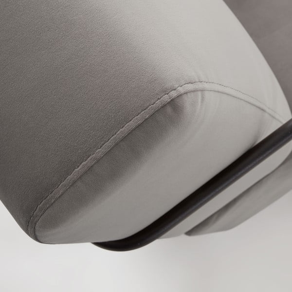 Pelēks samta atpūtas krēsls Kave Home Gamer-image-4