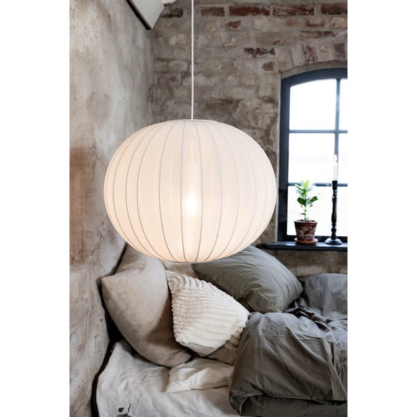 Balta piekaramā lampa ar auduma abažūru ø 50 cm Florence – Markslöjd-image-2