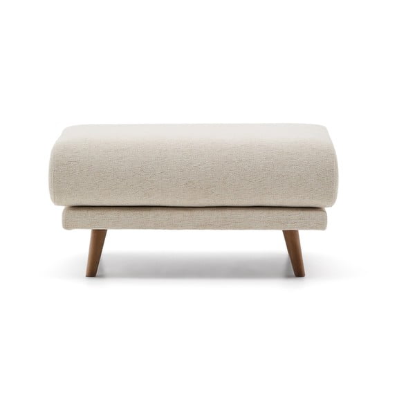 Bēšs kāju soliņš no šenila auduma Karin – Kave Home