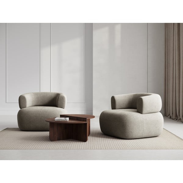 Gaiši pelēks atpūtas krēsls no buklē auduma Jenny – Micadoni Home-image-1