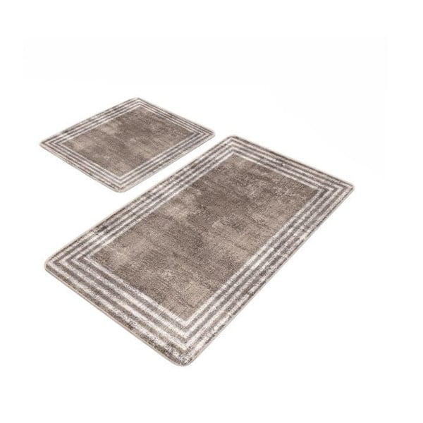 Brūni samta vannas istabas paklājiņi (2 gab.) 60x100 cm – Mila Home