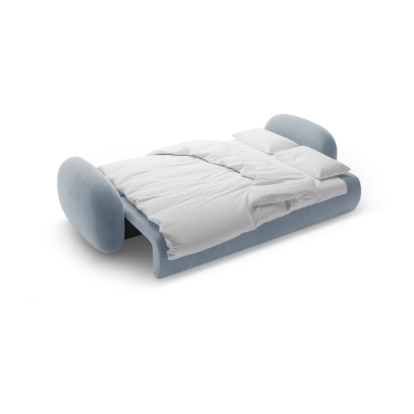 Dūmakaini zils samta salokāms/ar uzglabāšanas vietu dīvāns 262 cm Tonale – Cosmopolitan Design-image-4