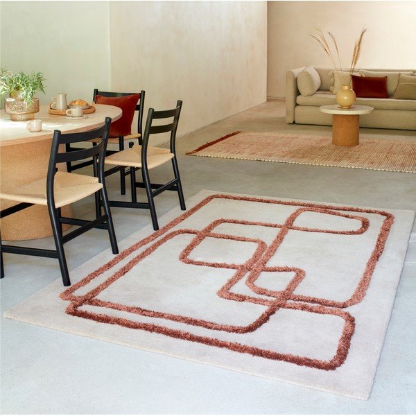 Ķieģeļu sarkans/krēmkrāsas ar rokām darināts vilnas paklājs 160x230 cm Matrix – Asiatic Carpets-image-1