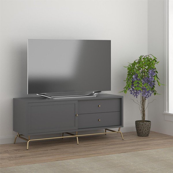 Pelēks TV galdiņš 150x62 cm Madison – Støraa-image-1