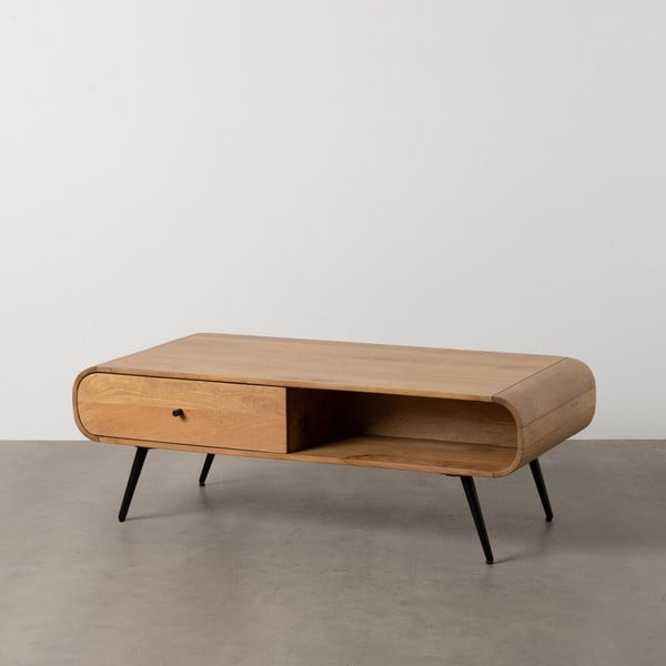 Dabīga toņa ciedra masīvkoka žurnālgaldiņš 60x120 cm Mahón – Ixia-image-2