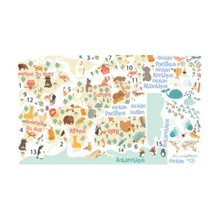 Sienas uzlīme Ambiance Pastel World Map