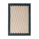 Dabīga toņa/zilganzaļš ar rokām darināts vilnas paklājs 200x290 cm Apex Border Wool – Flair Rugs
