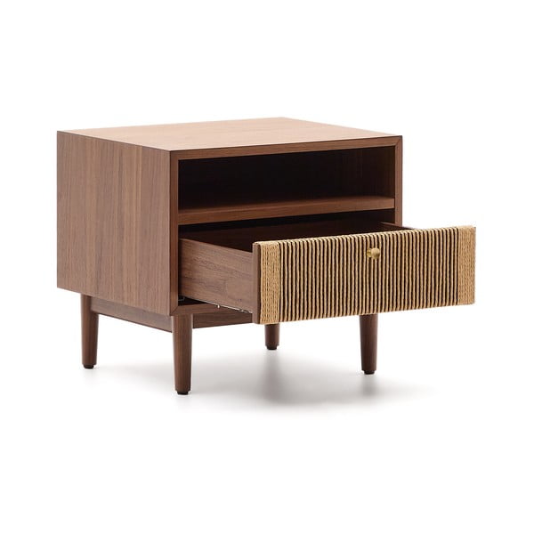 Brūns naktsskapītis ar riekstkoka imitāciju Elan – Kave Home-image-3