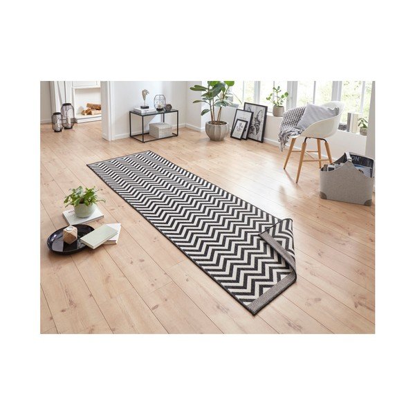 Melnas un krēmkrāsas divpusējais, ļoti izturīgs Bougari Twin Supreme Mismo, 80 x 350 cm-image-1