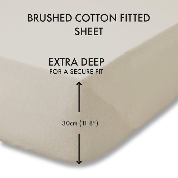 Bēšs kokvilnas palags 90x190 cm – Catherine Lansfield-image-3