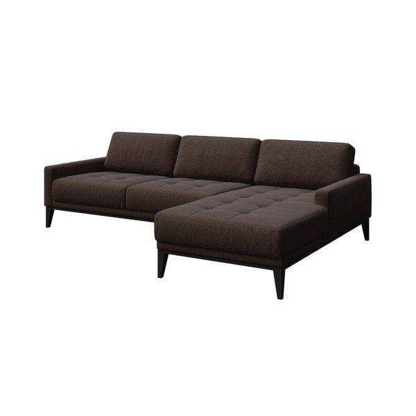 Brūns stūra dīvāns MESONICA Musso Tufted, labais stūris-image-2