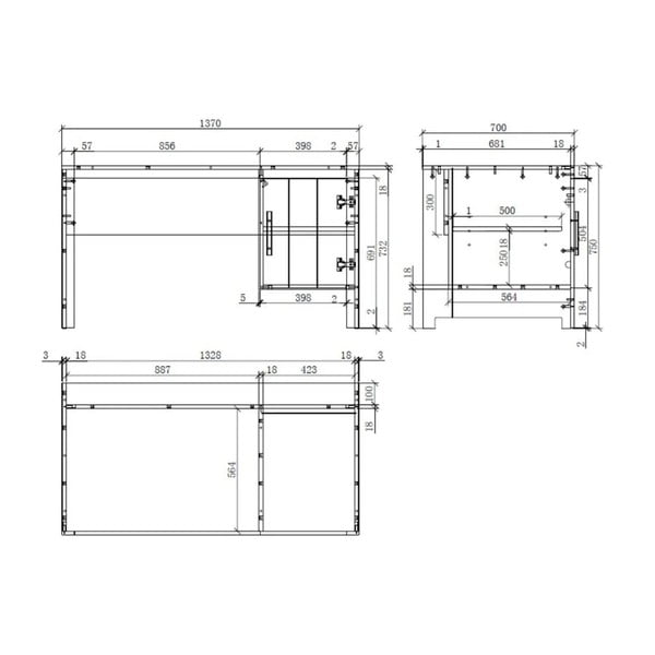 Balts bērnu darba galds Vipack Erik-image-3