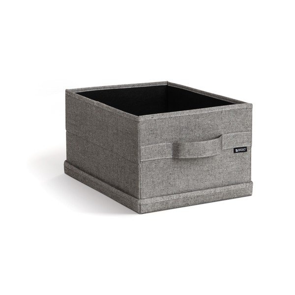 Pelēka tekstila uzglabāšanas kaste ar vāku 27x36x19 cm Soft Storage Small – Bigso-image-3