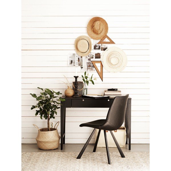 Melns ēdamistabas krēsls ar melnām kājām Rowico Alpha-image-2