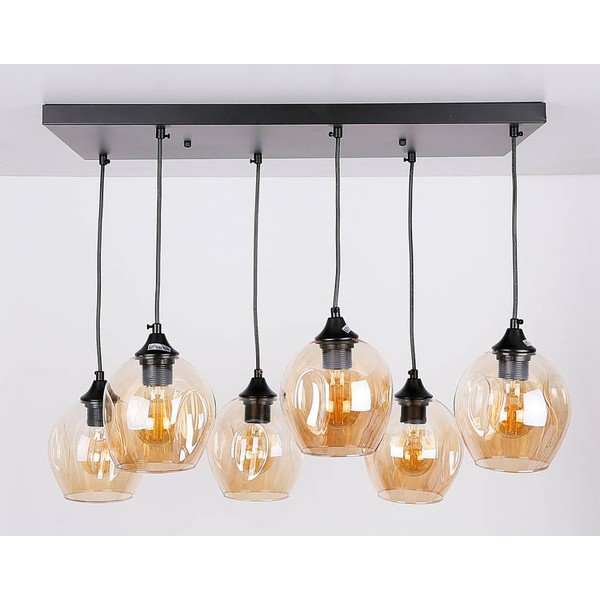 Melna piekaramā lampa ar stikla abažūru 33x67 cm Aspa – Candellux Lighting-image-4