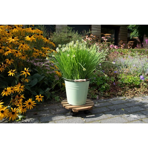 Koka pārvietojams puķu podu statīvs ø 29 cm (augstums 8 cm) Indoor & Outdoor – Esschert Design-image-1