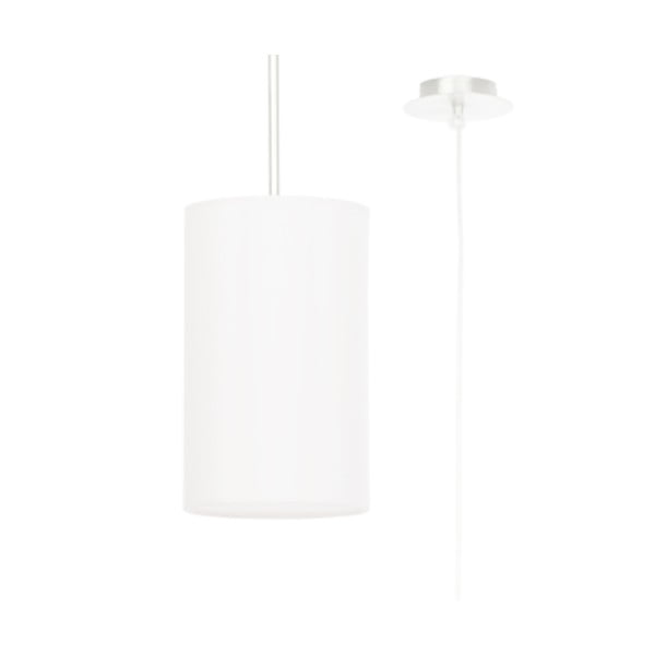 Balta piekaramā lampa ar auduma abažūru ø 15 cm Volta – Nice Lamps