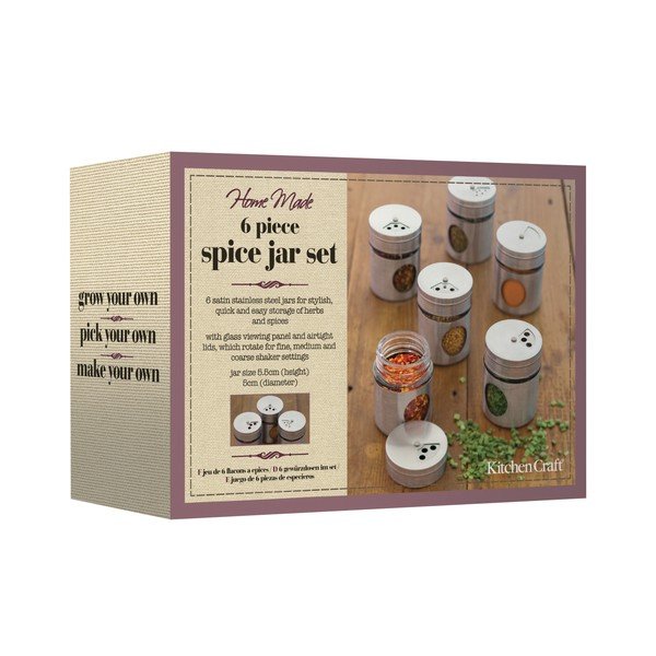 6 Kitchen Craft garšvielu burciņu komplekts ar garšvielām-image-2