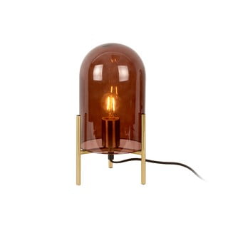 Brūna stikla galda lampa Leitmotiv Bell, augstums 30 cm