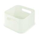 Balta uzglabāšanas kaste ar rokturiem iDesign Eco, 21,3 x 21,3 cm