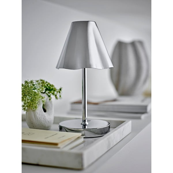 Sudraba krāsas LED galda lampa ar metāla abažūru (augstums 28 cm) Lianna – Bloomingville-image-1