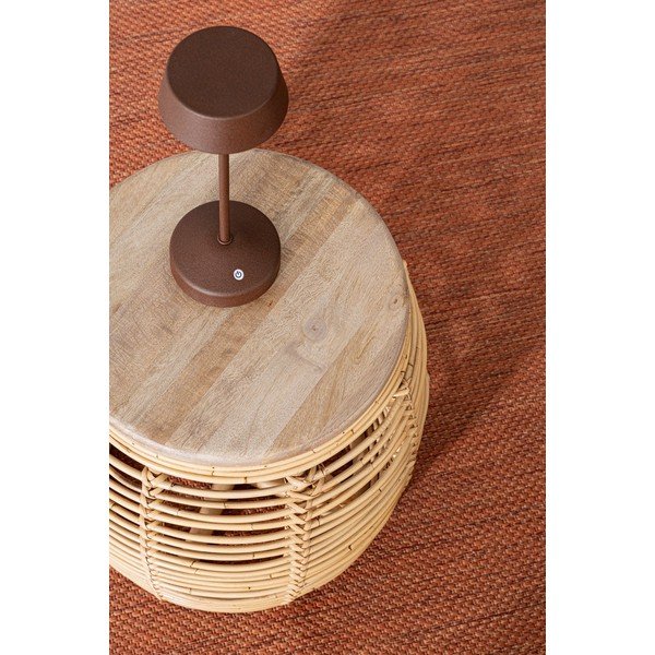 Brūna metāla LED galda lampa ar regulējamu spilgtumu/ar bezvadu lādētāju ar plastmasas abažūru (augstums 33 cm) Esprit – Bizzotto-image-1