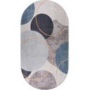 Zils/pelēks mazgājams paklājs 60x100 cm Oval – Vitaus
