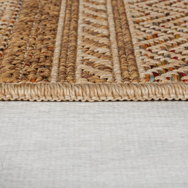 Dabīga toņa āra celiņa paklājs 80x230 cm Farah Stripe – Flair Rugs-image-4