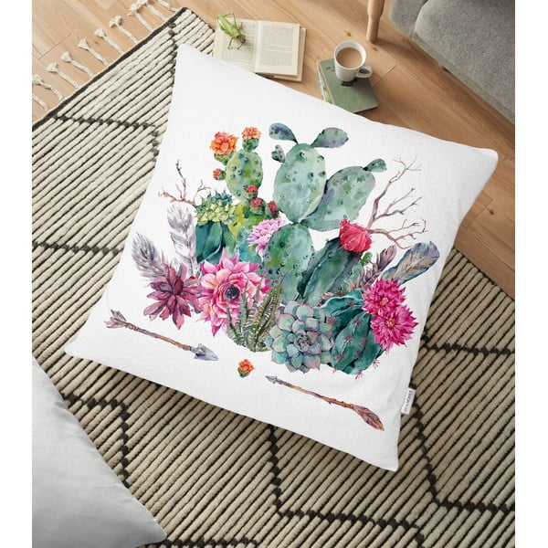 Spilvendrāna ar kokvilnas maisījumu Minimalist Cushion Covers Desert Flowers, 70 x 70 cm