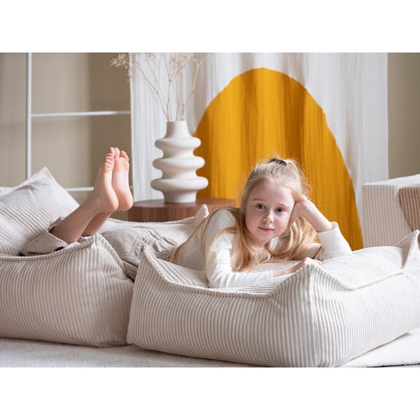 Krēmkrāsas velveta bērnu sēžammaiss Chair – Wigiwama-image-3