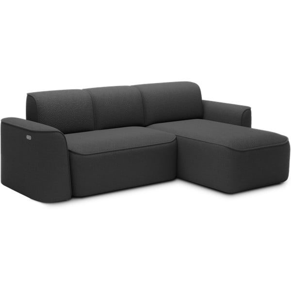 Antracīta pelēks stūra dīvāns no buklē auduma (ar labo stūri/ar zvilni) Ume – ELTAP-image-2