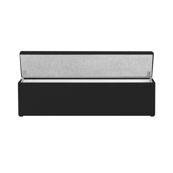 Melns otomāns ar uzglabāšanas vietu Kooko Home Manna, 47 x 180 cm-image-4