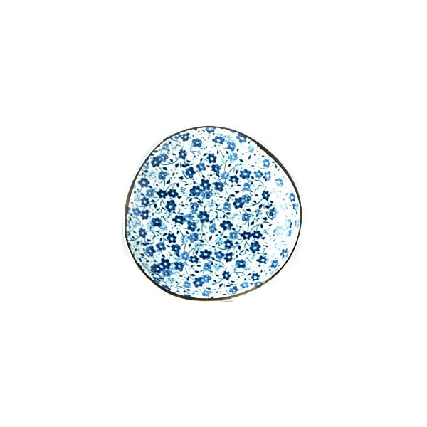 Zili balts keramikas šķīvis MIJ Daisy, ø 12 cm