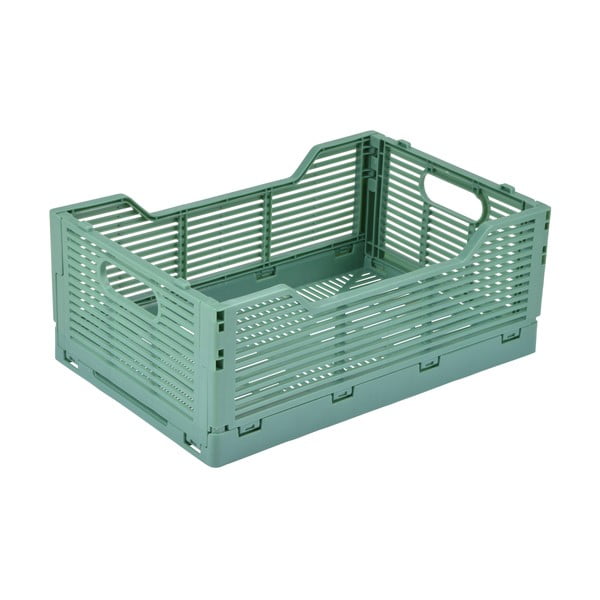 Gaiši zaļa plastmasas uzglabāšanas kaste 40x30x17 cm – Homéa