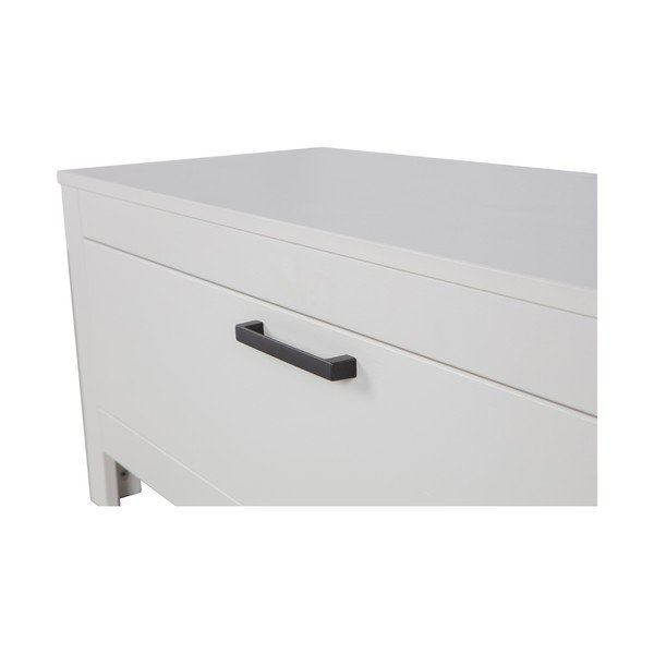 Gaiši pelēks priedes masīvkoka TV galdiņš 120x45x40 cm Bonk – WOOOD-image-4