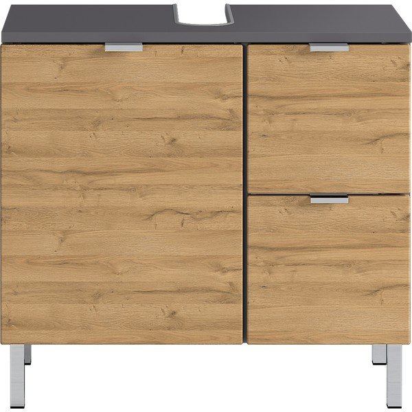 Skapītis zem izlietnes ar ozolkoka dekoru Germania Mauresa, platums 60 cm-image-2