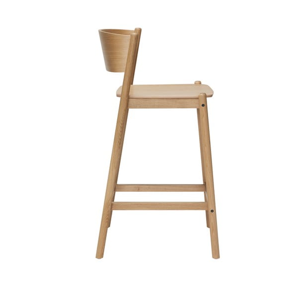 Dabīga toņa bāra krēsls ar ozolkoka imitāciju (sēdekļa augstums 75 cm) Oblique – Hübsch-image-2